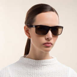 Maui Jim Huelo Unisex Rectangle Sunglasses in Brown – Product Photo 5