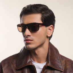 Maui Jim Huelo Unisex Rectangle Sunglasses in Brown – Product Photo 8