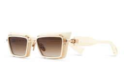 Shop BALMAIN Admirable Unisex Square Sunglasses in Gold online.