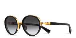 Shop BALMAIN Croissy Unisex Round Sunglasses in Black online.