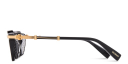 Shop BALMAIN Legion III Square Eyeglasses in Black online.