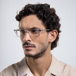 Shop BALMAIN Legion III Square Eyeglasses in Grey online.