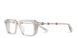 Shop BALMAIN Legion III Square Eyeglasses in Grey online.