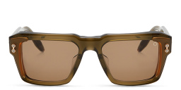 AKONI Hercules Square Sunglasses in Green – Product Photo 1