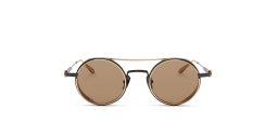 AKONI Eris Unisex Round Sunglasses in Black – Product Photo 1
