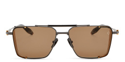 Shop AKONI Hera Aviator Sunglasses in Black online.