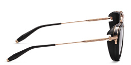 AKONI Echo Aviator Sunglasses in Black – Product Photo 3