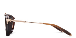 Shop AKONI Echo Aviator Sunglasses in Havana online.