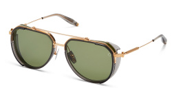 Shop AKONI Echo Aviator Sunglasses in Grey online.