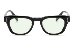 AKONI Orion Round Eyeglasses in Black – Product Photo 1