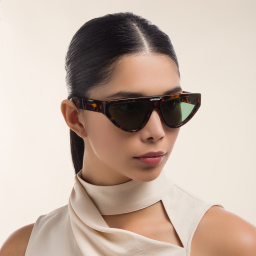 Shop OFF WHITE Unisex Cat-Eye Sunglasses in Havana online.