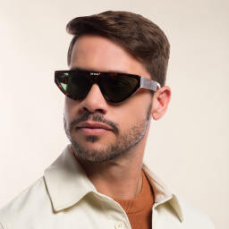 Shop OFF WHITE Unisex Cat-Eye Sunglasses in Havana online.