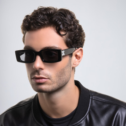 OFF WHITE Arthur Unisex Rectangle Sunglasses in Black – Product Photo 8