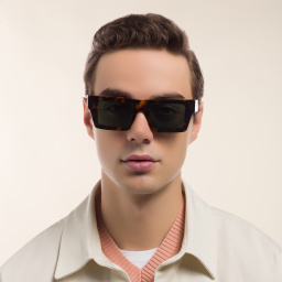 OFF WHITE Unisex Square Sunglasses in Havana – Product Photo 8