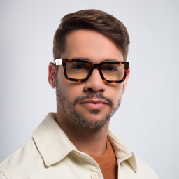 OFF WHITE Unisex Square Eyeglasses in Havana – Product Photo 8