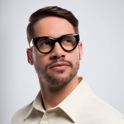 نظارات طبية دائرية للجنسين من أوف وايت بلون أسود - صورة المنتج 7