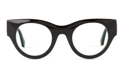 OFF WHITE Unisex Round Eyeglasses in Black – Product Photo 1