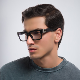 Shop OFF WHITE Unisex Square Eyeglasses in Black online.