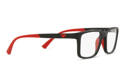 Shop Emporio Armani Kids Rectangle Eyeglasses in Black online.