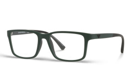 Shop Emporio Armani Kids Rectangle Eyeglasses in Green online.