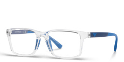 Shop Emporio Armani Kids Rectangle Eyeglasses in Clear online.