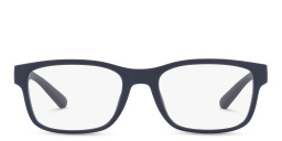 Shop Emporio Armani Wide Rectangle Eyeglasses in Matte Blue online.