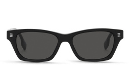 نظارة شمسية بإطار مستطيل من بربري بلون أسود - صورة المنتج 1