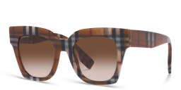 Shop BURBERRY Square Sunglasses in Brown Check online.