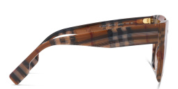 Shop BURBERRY Square Sunglasses in Brown Check online.