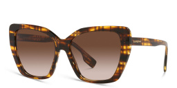 Shop BURBERRY Cat Eye Sunglasses in Top Check/Striped Brown online.
