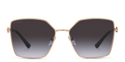 Shop BVLGARI Irregular Sunglasses in Pink Gold online.