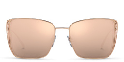 Shop BVLGARI Square Sunglasses in Pink Gold online.
