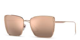 Shop BVLGARI Square Sunglasses in Pink Gold online.