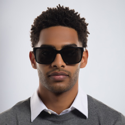 BVLGARI Rectangle Sunglasses in Black – Product Photo 5