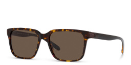 Shop BVLGARI Rectangle Sunglasses in Havana online.