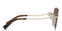 Shop BVLGARI Rimless Square Sunglasses in Pale Gold online.