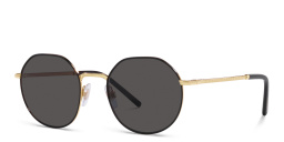 Shop Dolce & Gabbana Round Sunglasses in Gold online.