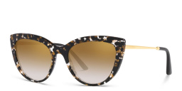 Shop Dolce & Gabbana Cat Eye Sunglasses in Cube Black/Gold online.