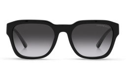 Shop Emporio Armani Square Sunglasses in Shiny Black online.
