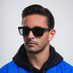 Emporio Armani Rectangle Sunglasses in Matte Black – Product Photo 5