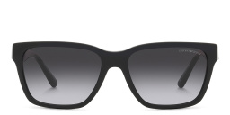 Emporio Armani Rectangle Sunglasses in Shiny Black – Product Photo 1