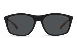 Emporio Armani Rectangle Sunglasses in Matte Black – Product Photo 1