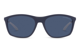 Emporio Armani Rectangle Sunglasses in Matte Blue – Product Photo 1