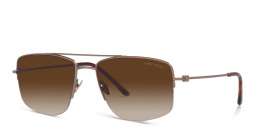 GIORGIO ARMANI Half Rim Rectangle Sunglasses in Matte Bronze – Product Photo 2