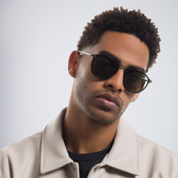 GIORGIO ARMANI Round Sunglasses in Black – Product Photo 5