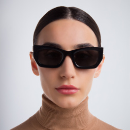 MIU MIU Rectangle Sunglasses in Black – Product Photo 4