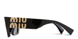 MIU MIU Rectangle Sunglasses in Black – Product Photo 4