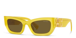 MIU MIU Rectangle Sunglasses in Yellow – Product Photo 2