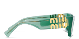 MIU MIU Rectangle Sunglasses in Green – Product Photo 3
