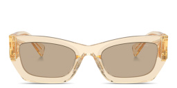 MIU MIU Rectangle Sunglasses in Sand Crystal – Product Photo 1